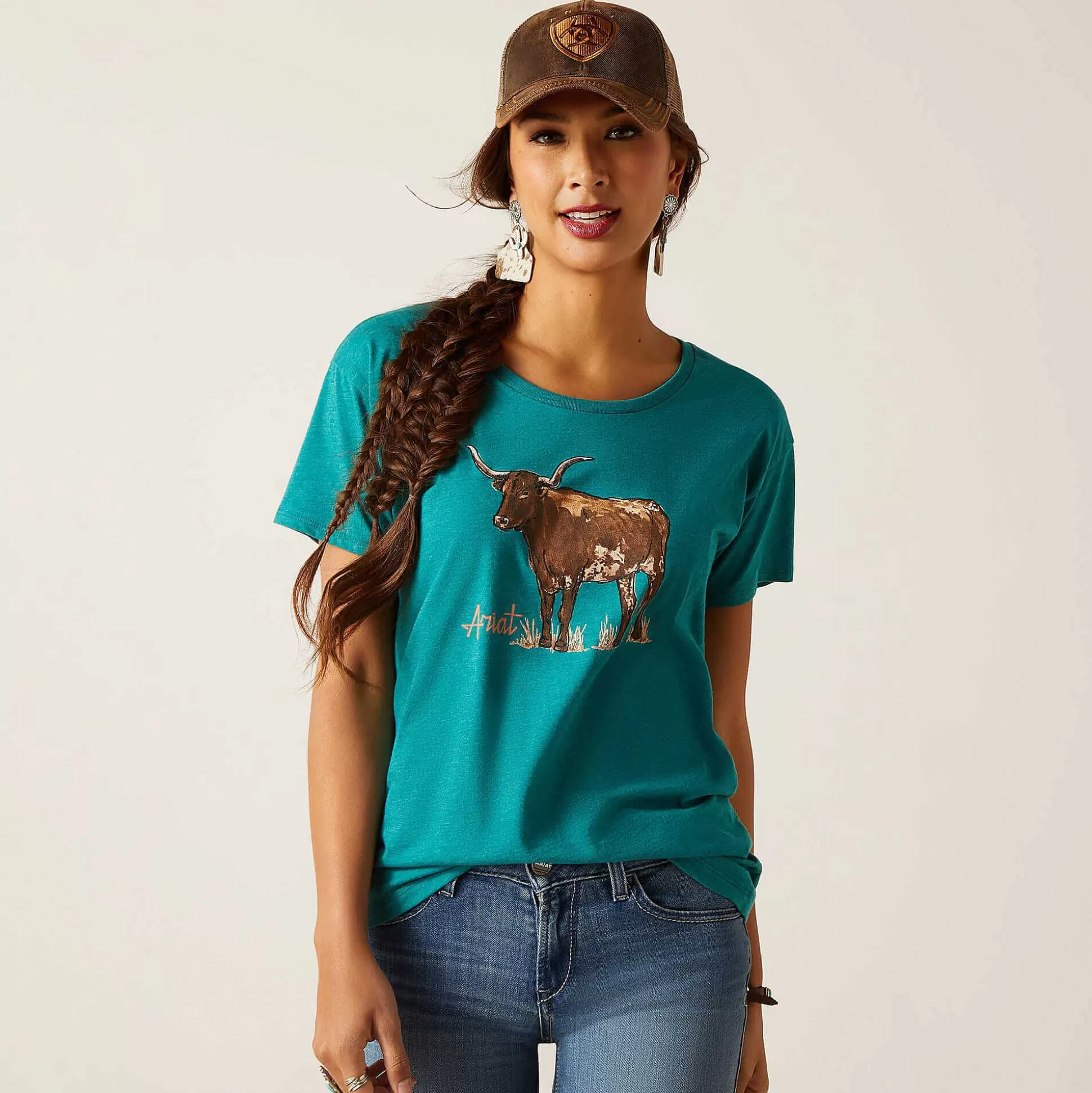 ariat T-Shirts & Tops* Longhorn Watercolor T-Shirt