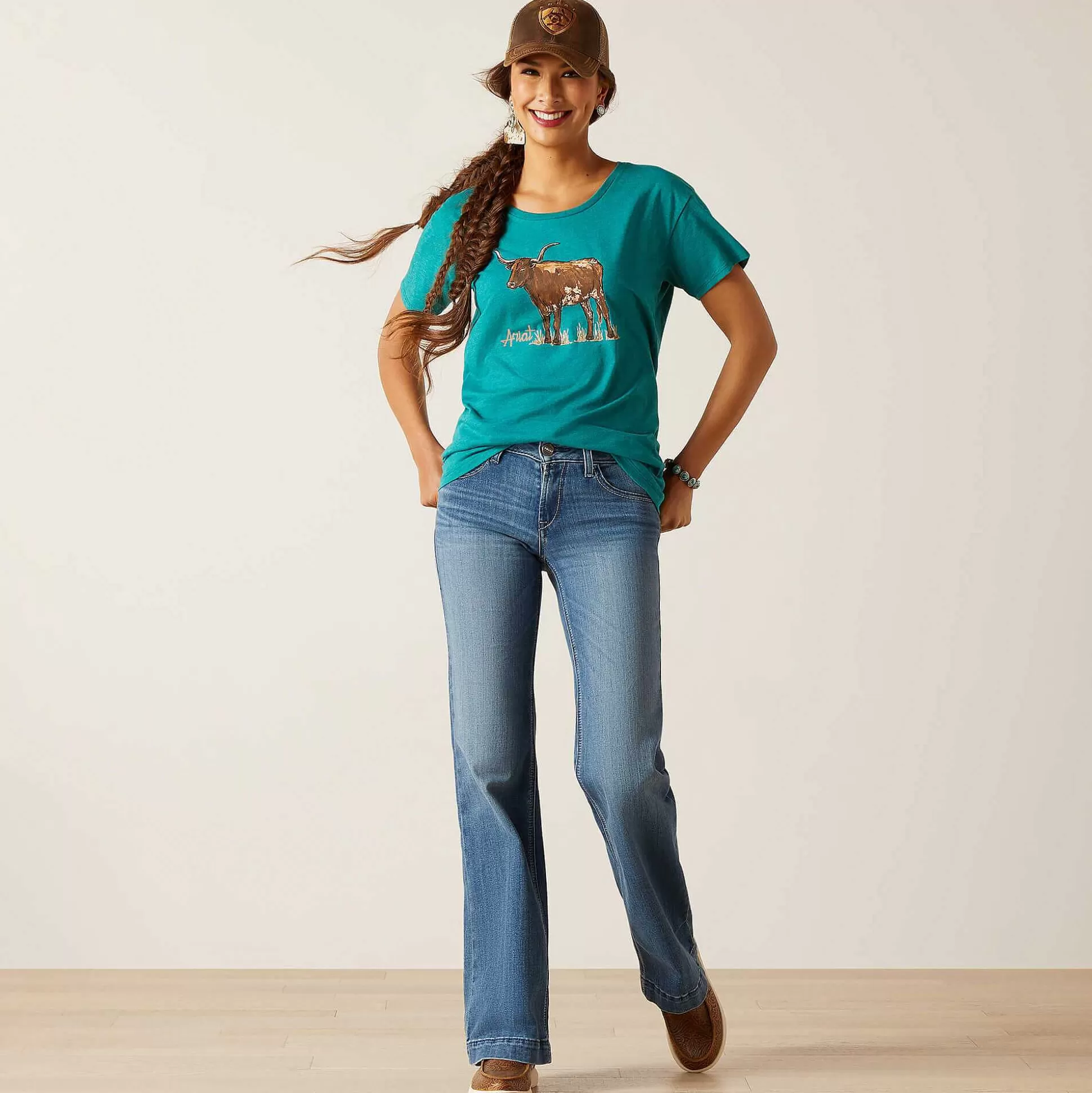 ariat T-Shirts & Tops* Longhorn Watercolor T-Shirt