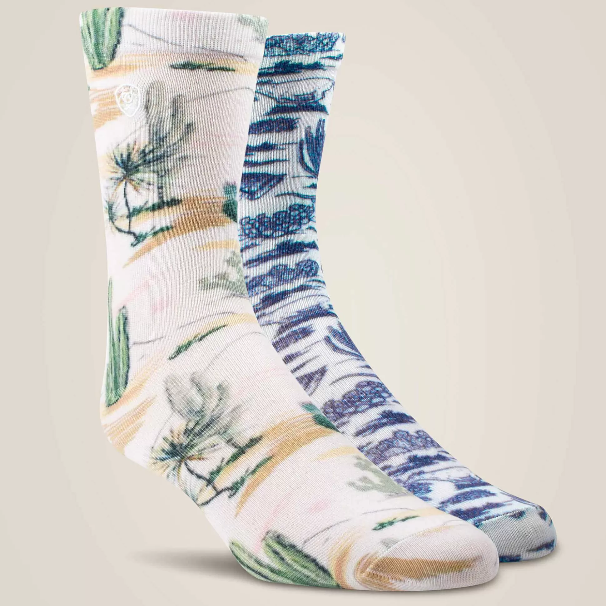 ariat Socks*Arid Landscape Crew Sock 2 Pair Multi Color Pack