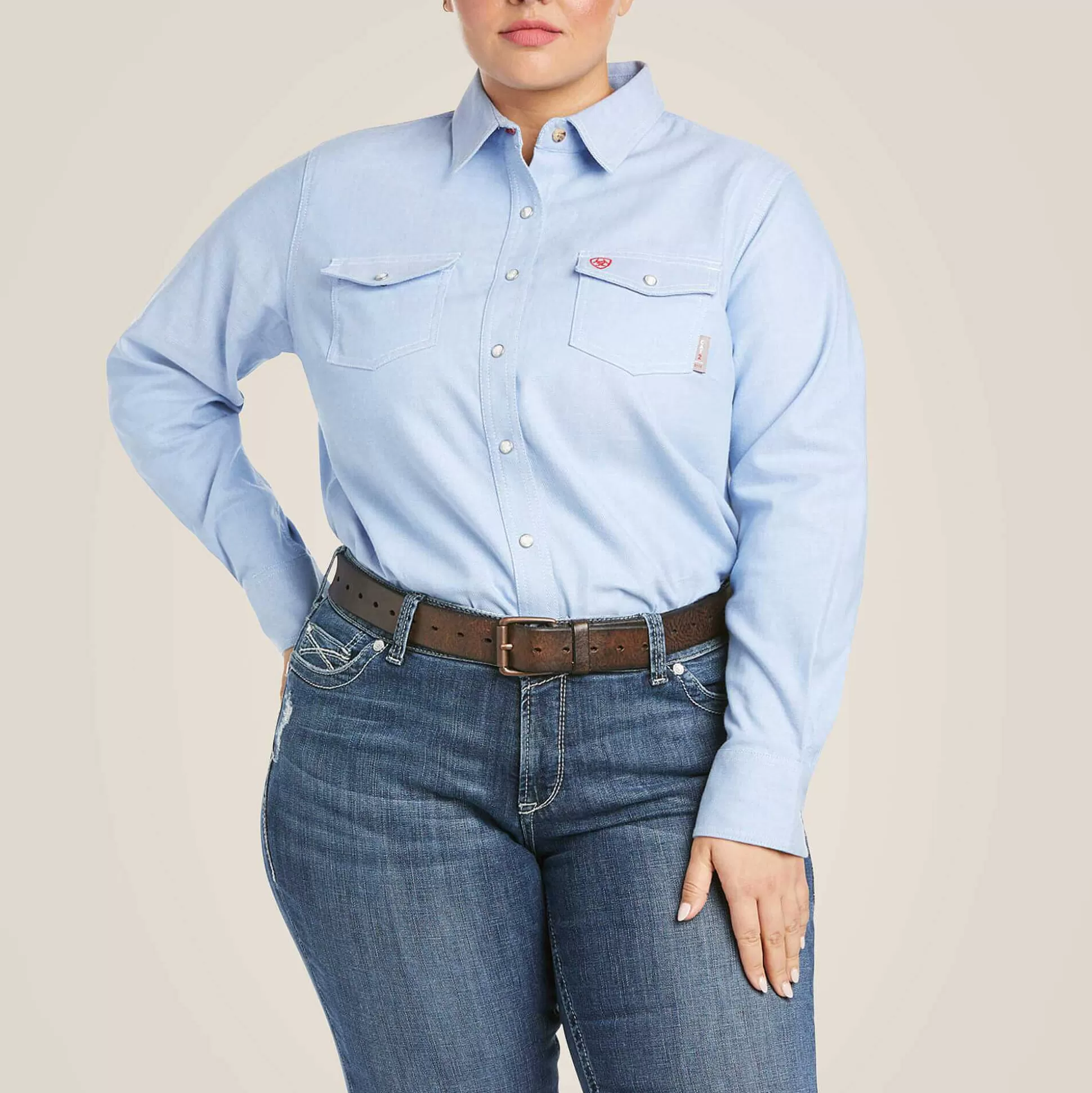 ariat Flame Resistant*Fr Solid Durastretch Snap Work Shirt