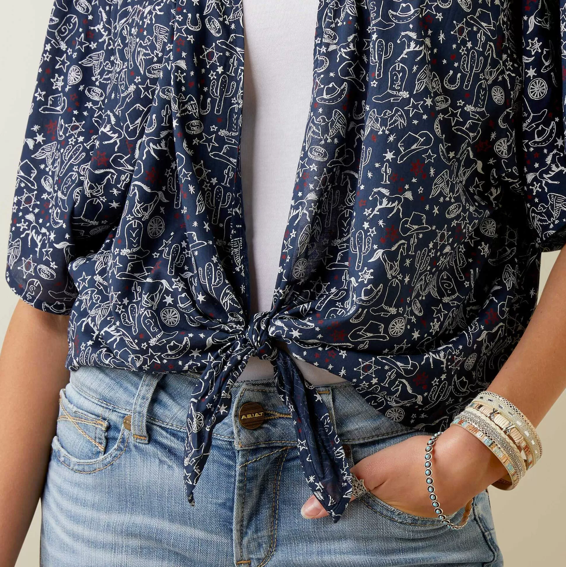 ariat T-Shirts & Tops*Howdy Print Wrap Wrap