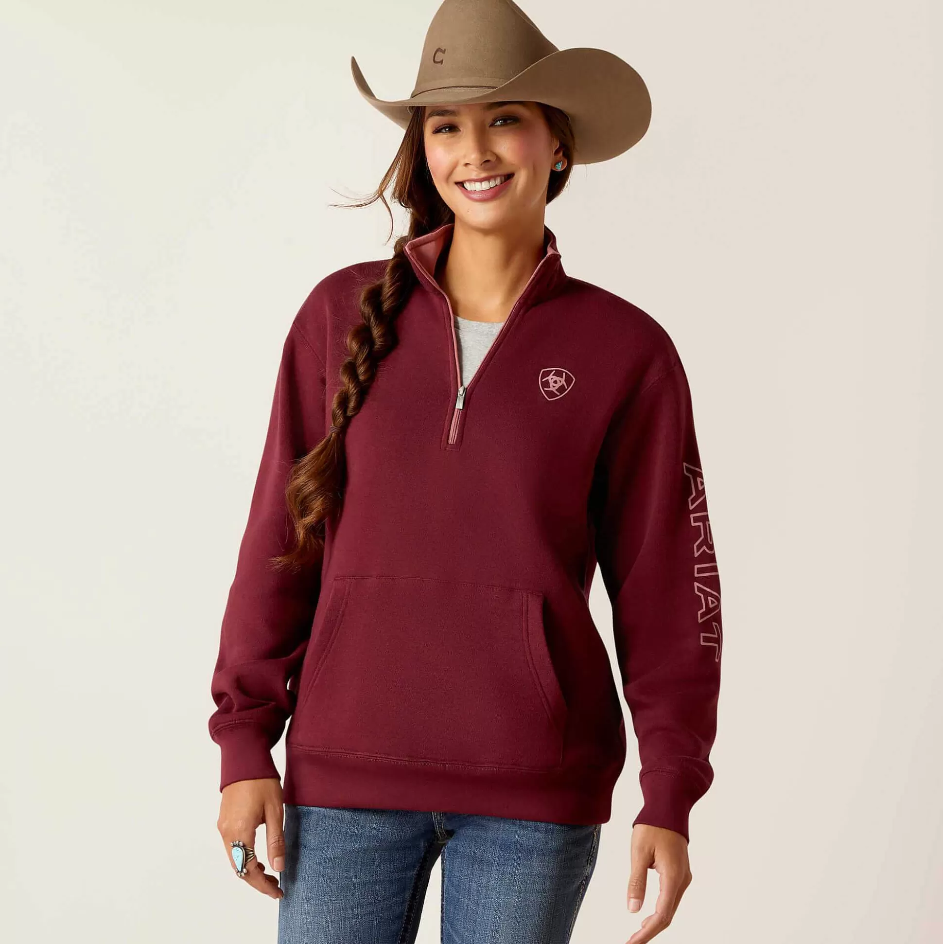 ariat Sweatshirts & Hoodies*Logo 1/2 Zip Sweatshirt