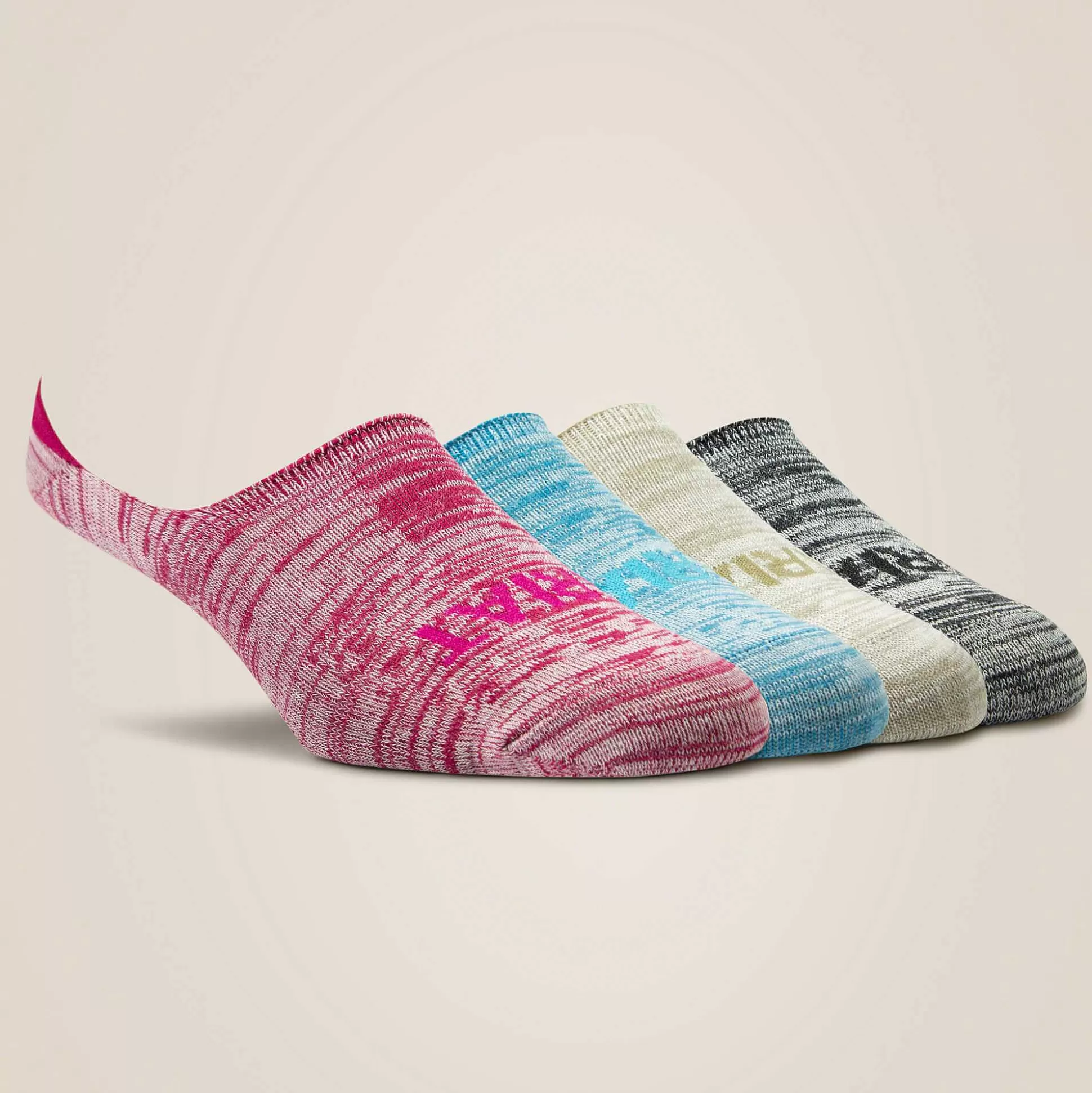 ariat Socks*No Slip No Show Sock 4 Pair Multi Color Pack