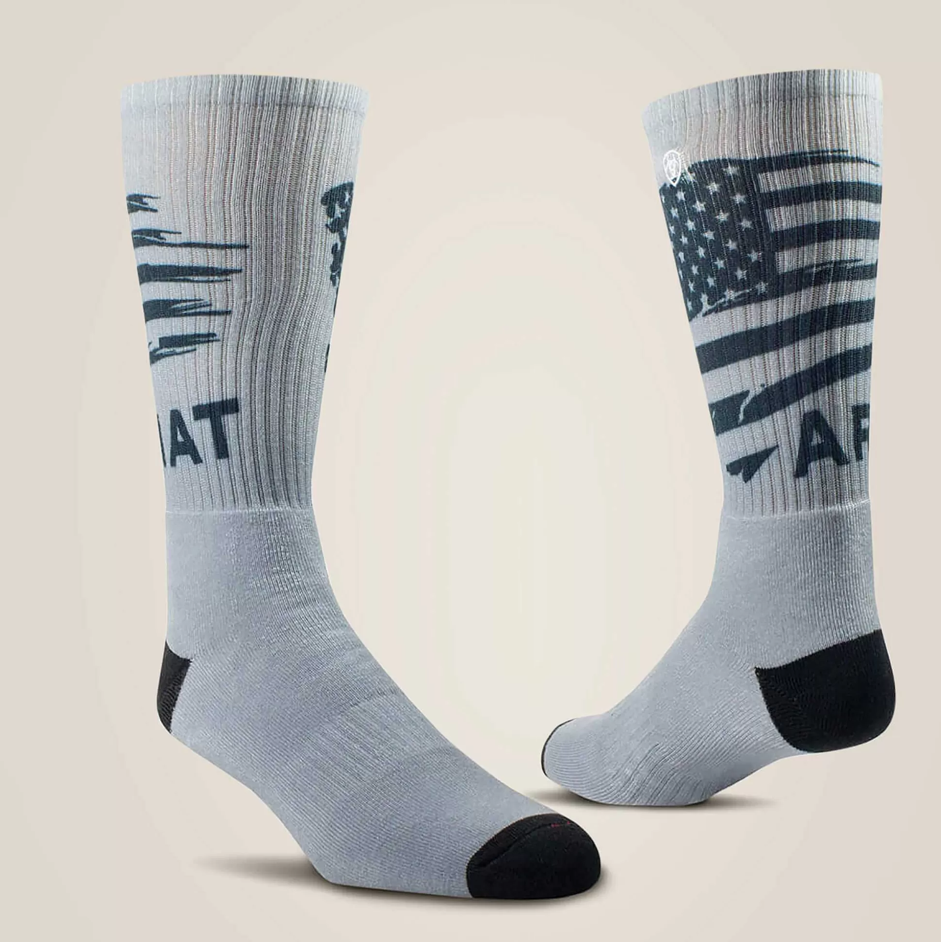 ariat Socks*Patriot Graphic Crew Work Sock 2 Pair Multi Color Pack
