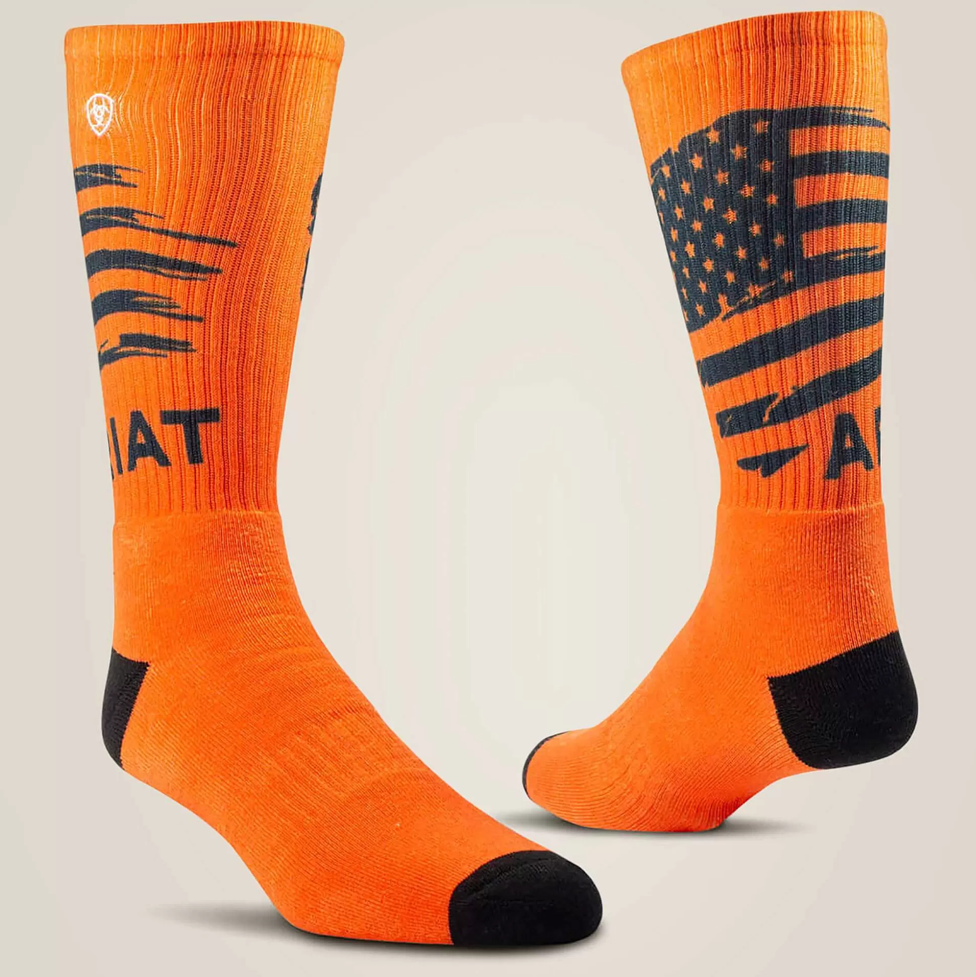 ariat Socks*Patriot Graphic Crew Work Sock 2 Pair Multi Color Pack
