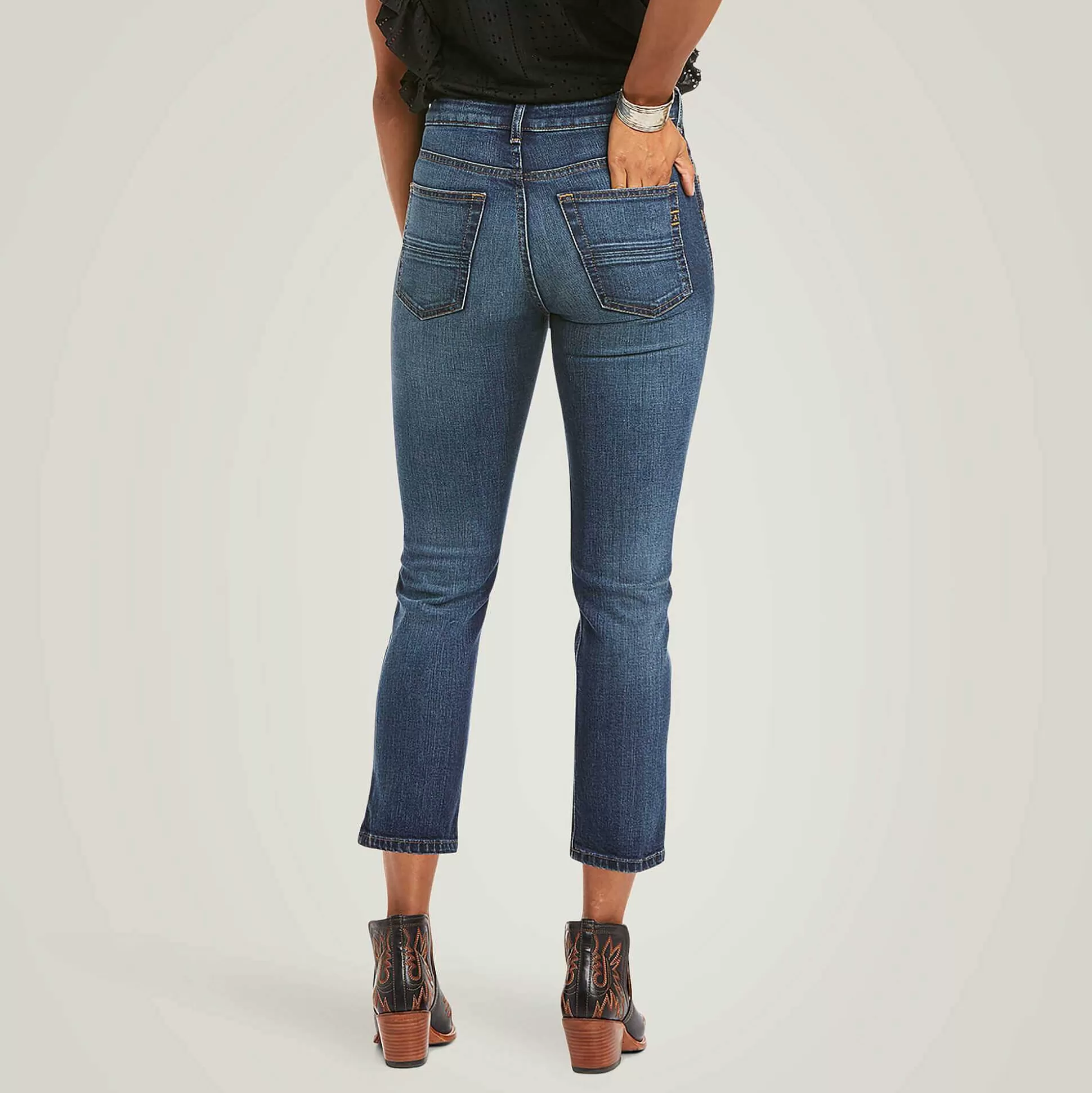 ariat Denim*Premium High Rise Straight Crop Jean