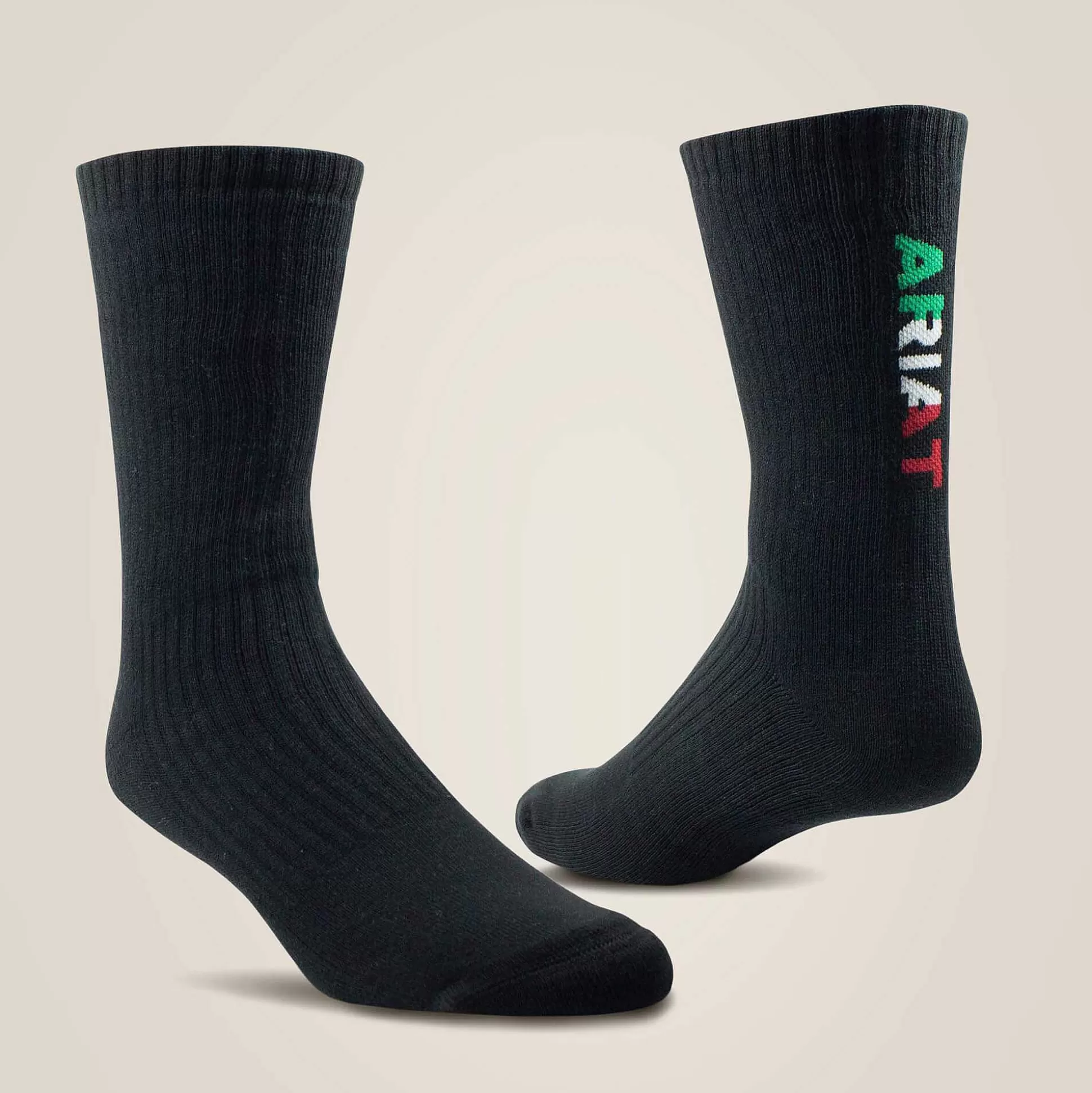 ariat Socks*Premium Ringspun Cotton Crew Mexico Work Sock 3 Pair Pack