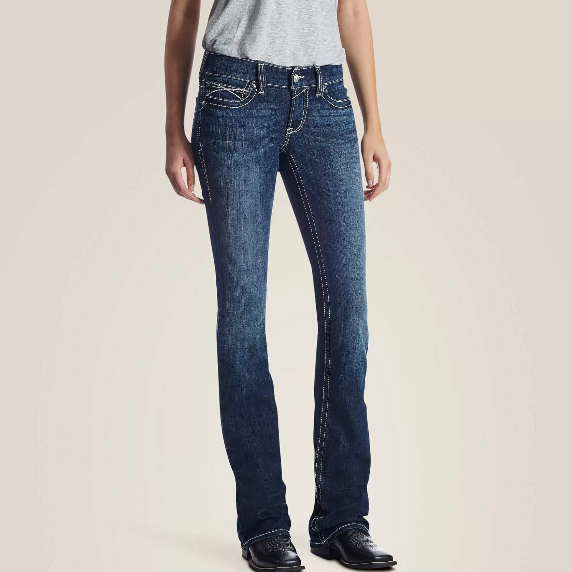 ariat Denim*R.E.A.L. Low Rise Stretch Rosy Whipstitch Boot Cut Jean