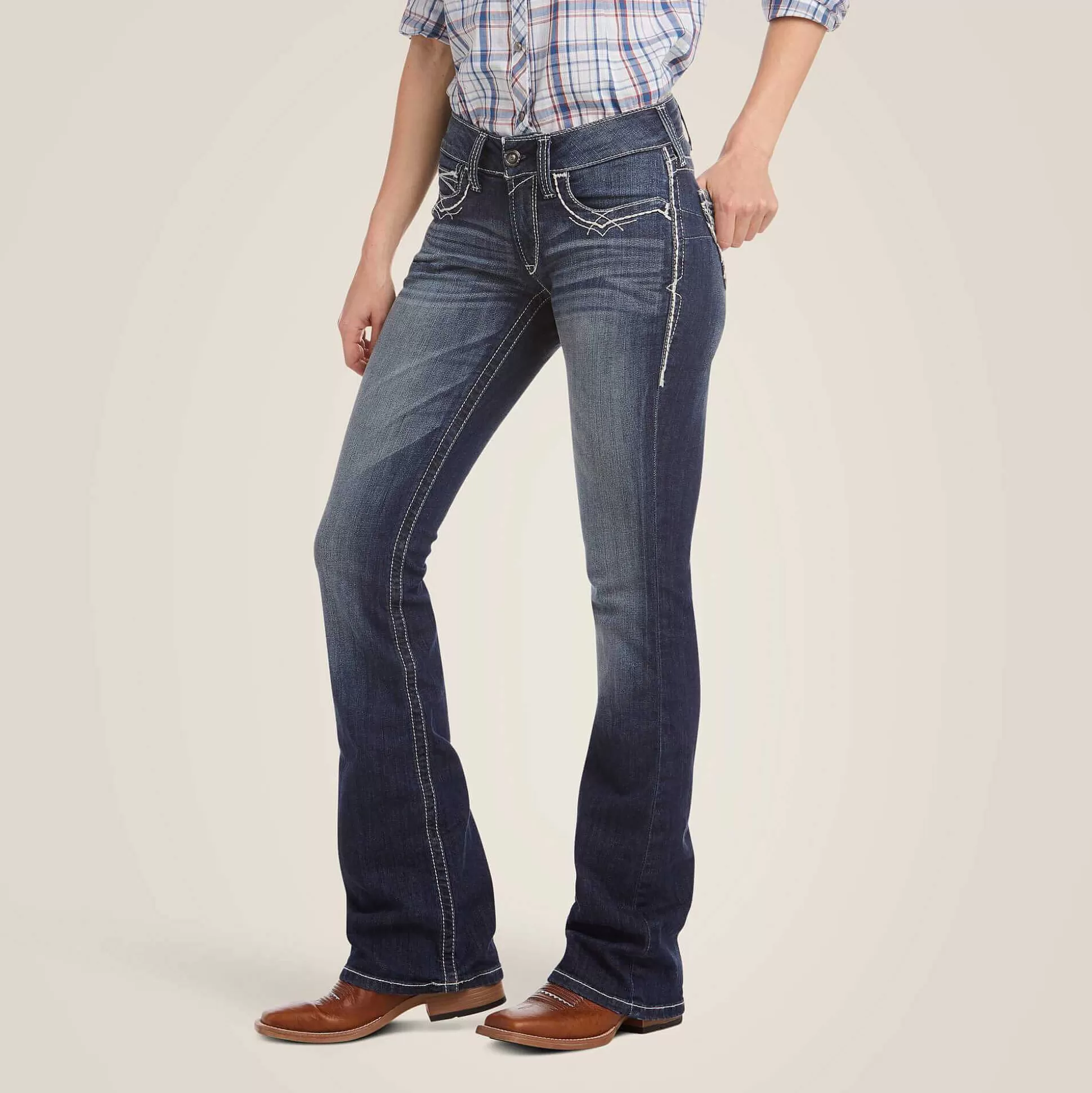 ariat Denim*R.E.A.L. Mid Rise Stretch Entwined Boot Cut Jean
