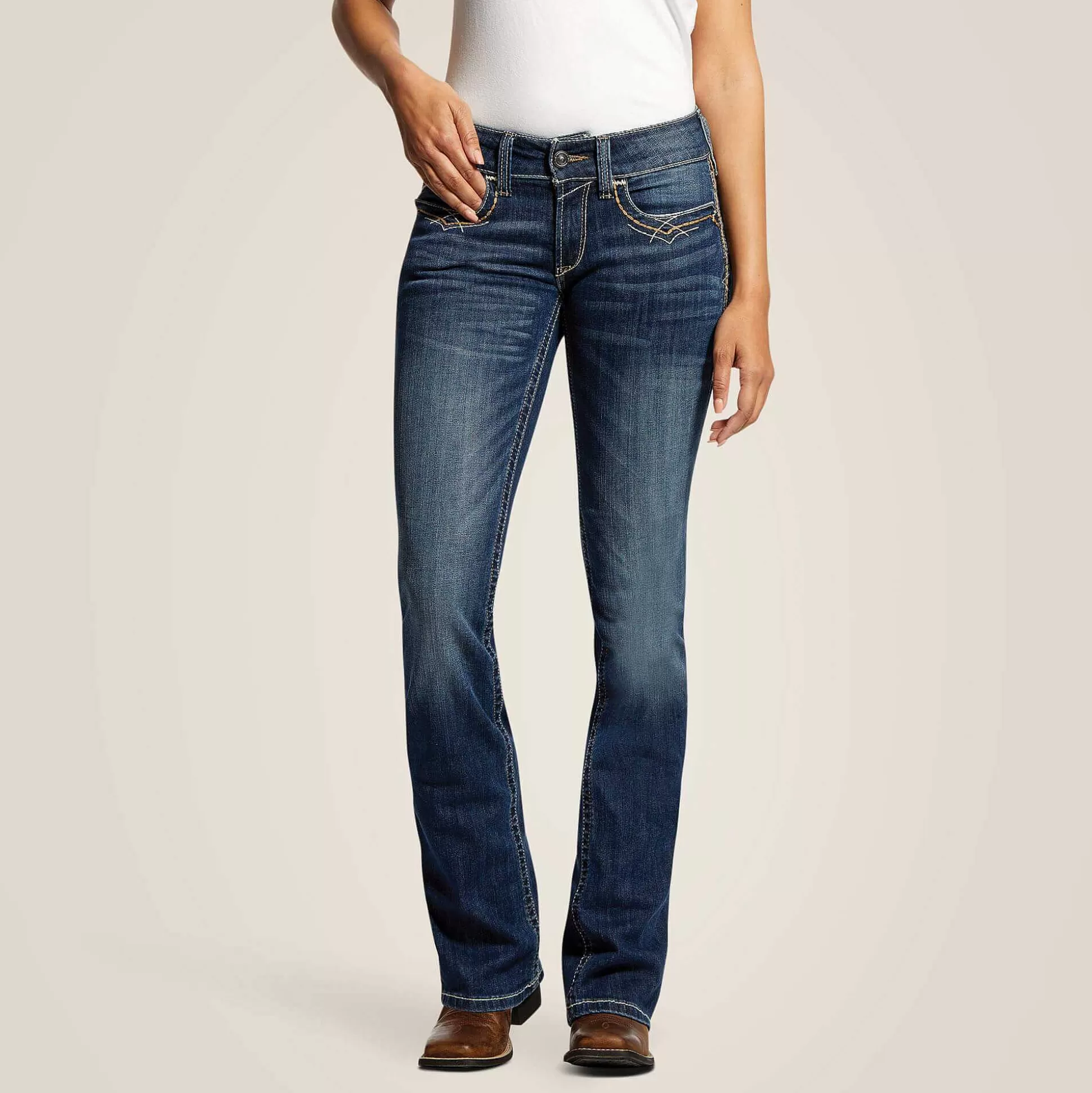 ariat Denim*R.E.A.L. Mid Rise Stretch Entwined Festival Boot Cut Jean