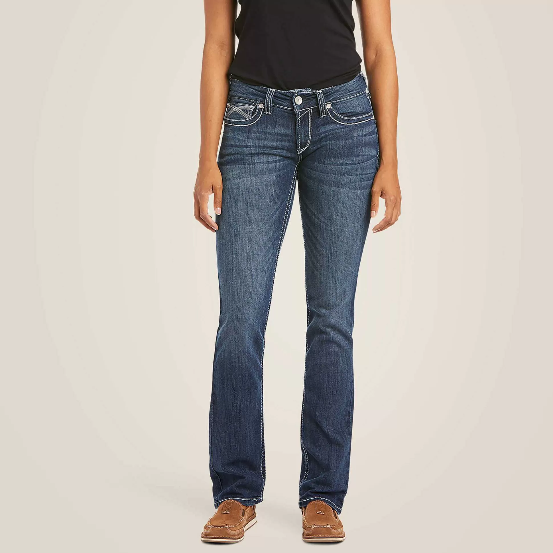 ariat Denim*R.E.A.L. Mid Rise Stretch Ivy Stackable Straight Leg Jean