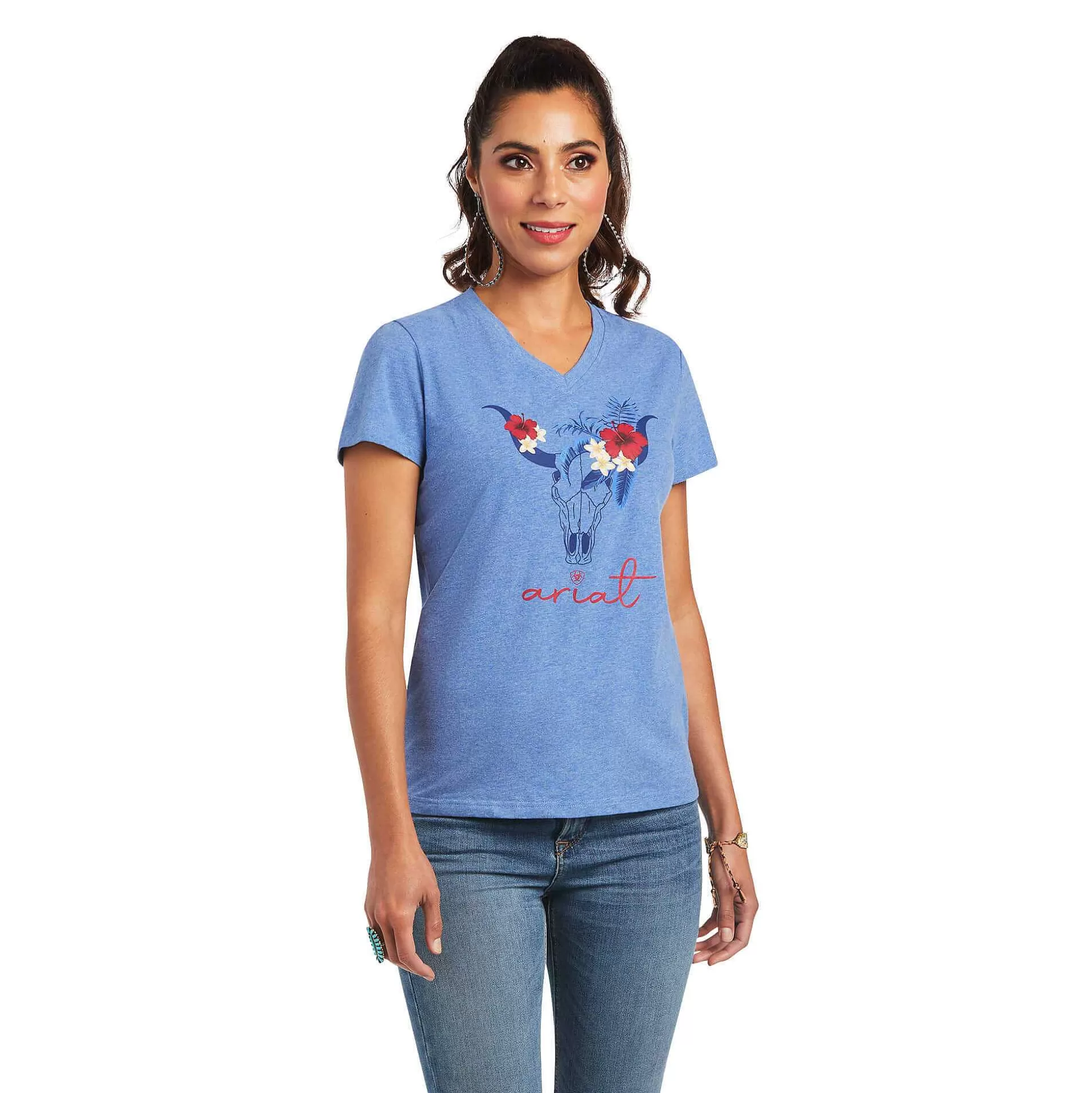 ariat T-Shirts & Tops*Real Tropic Steerhead Tee