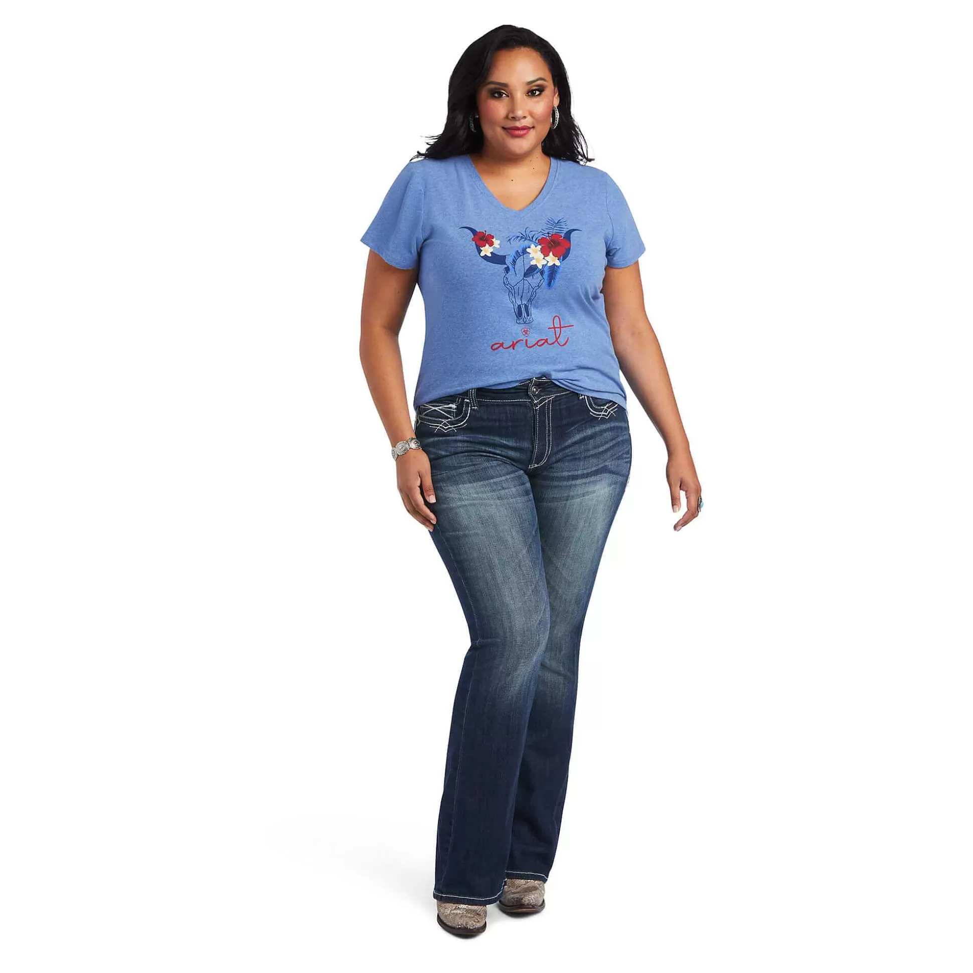 ariat T-Shirts & Tops*Real Tropic Steerhead Tee