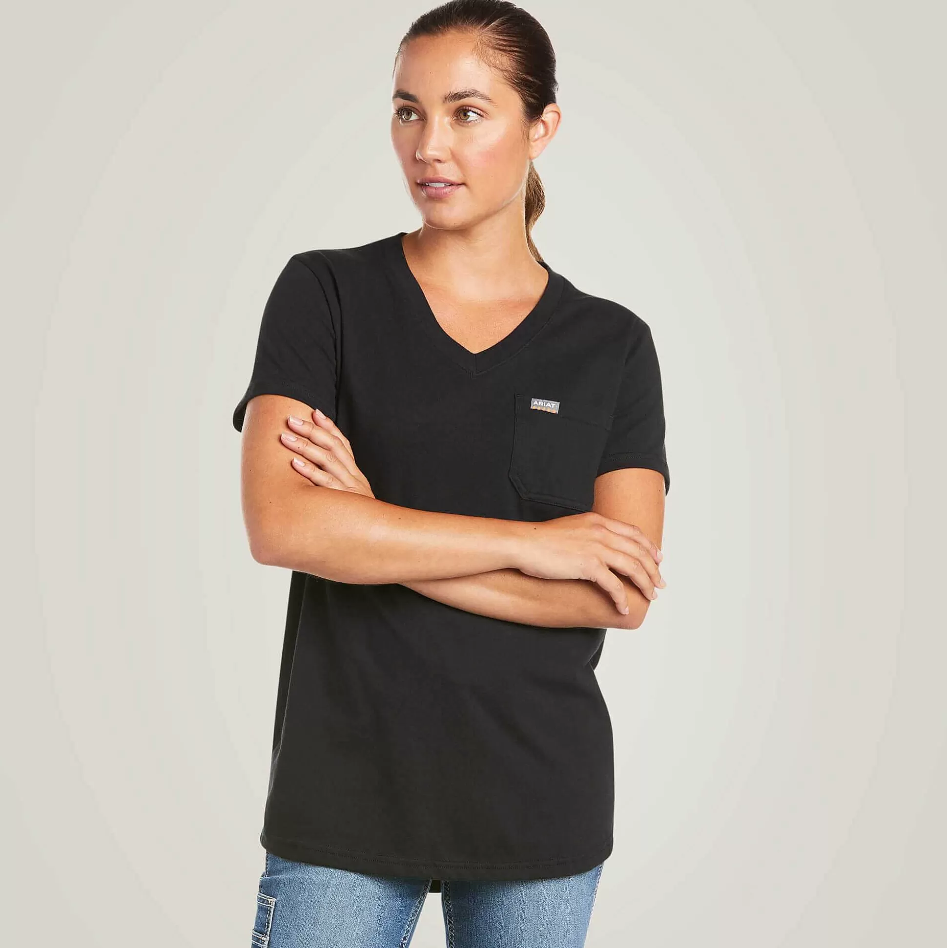 ariat T-Shirts & Tops*Rebar Cotton Strong V-Neck Top