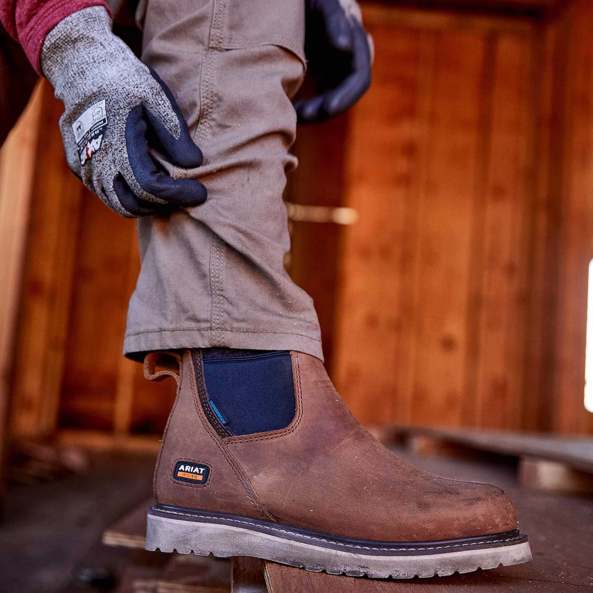 ariat Waterproof Boots*Rebar Wedge Chelsea Waterproof Work Boot