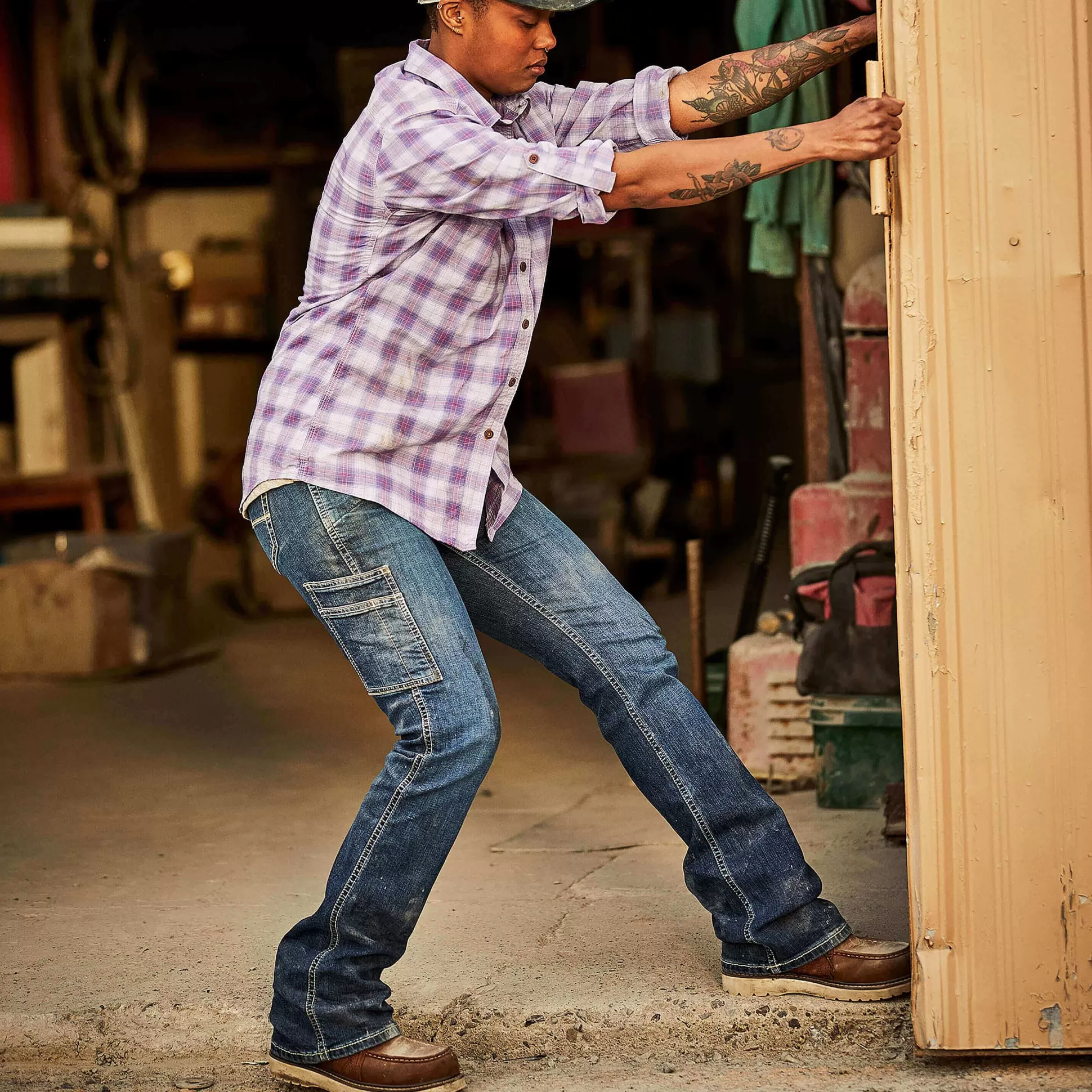 ariat Denim*Rebar Work Flex Perfect Rise Riveter Boot Cut Jean