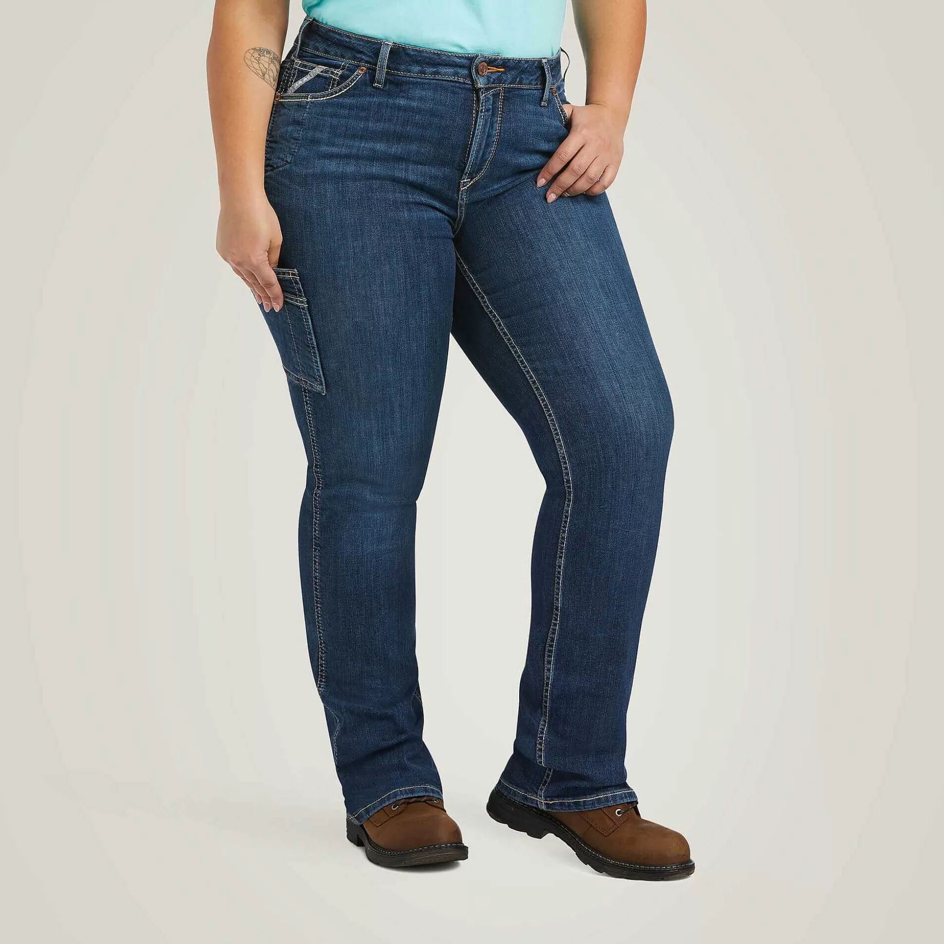 ariat Denim*Rebar Work Flex Perfect Rise Riveter Boot Cut Jean