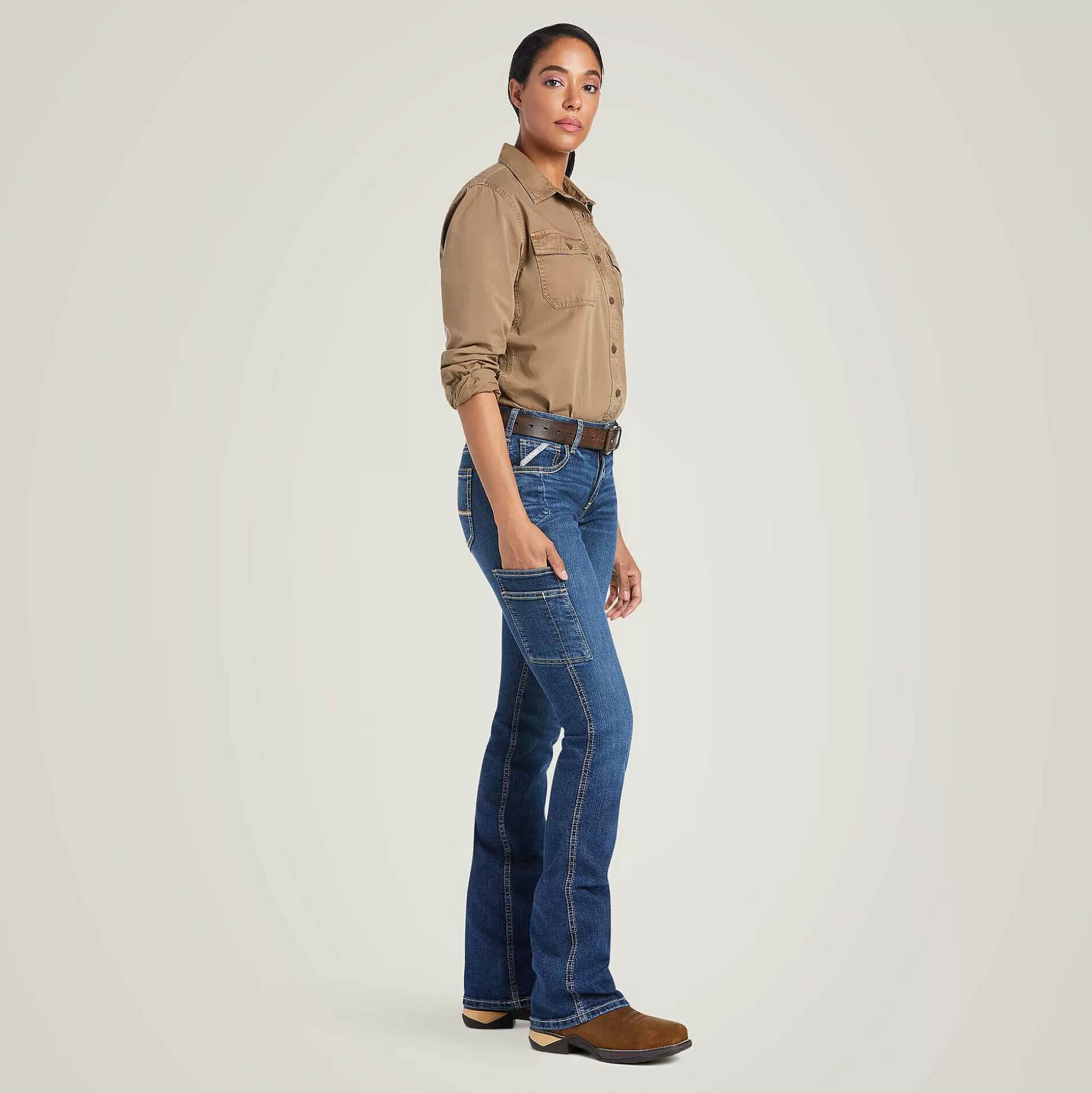 ariat Denim*Rebar Work Flex Perfect Rise Riveter Boot Cut Jean