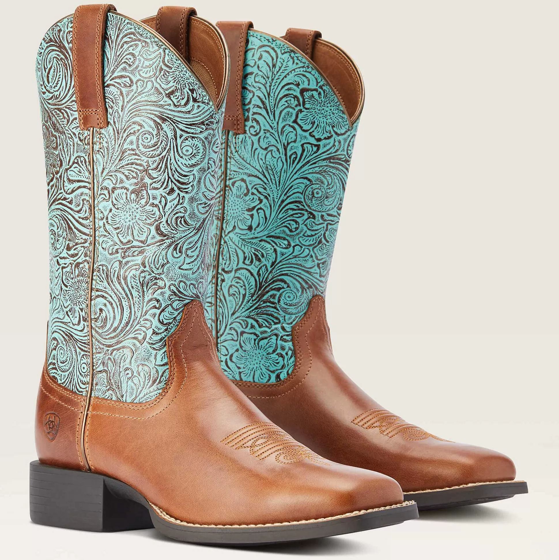 ariat Western Boots*Round Up Wide Square Toe Western Boot