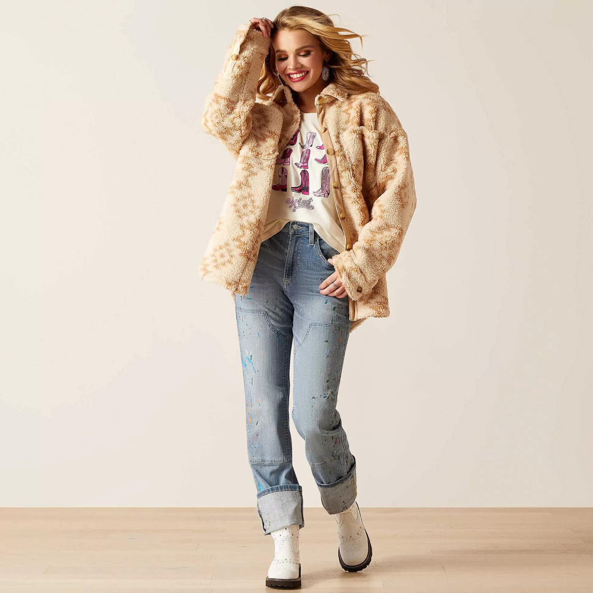 ariat Jackets & Vests*Sherpa Shacket Shirt Jacket