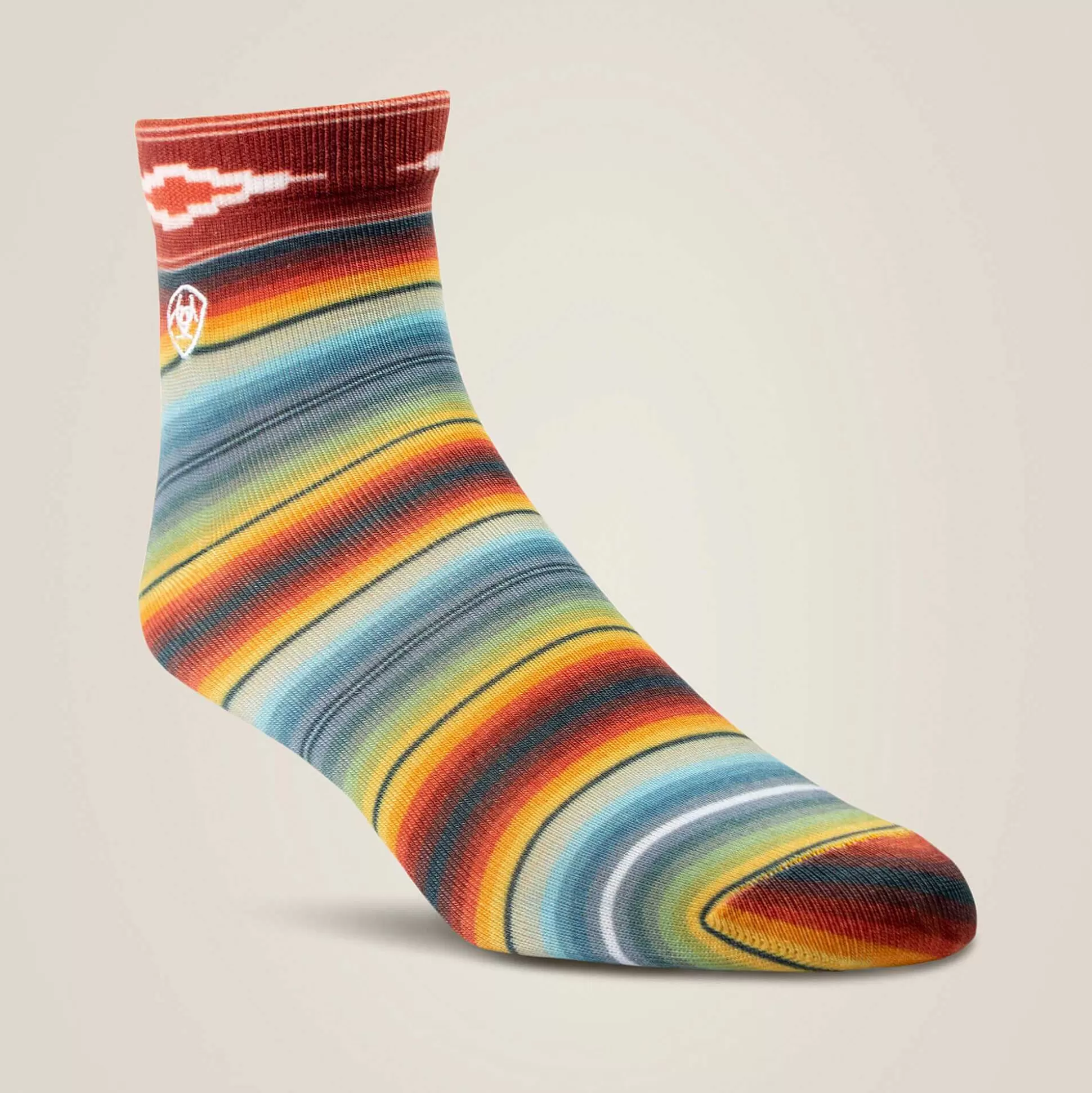 ariat Socks*Southwest Theme Ankle Sock 2 Pair Multi Color Pack