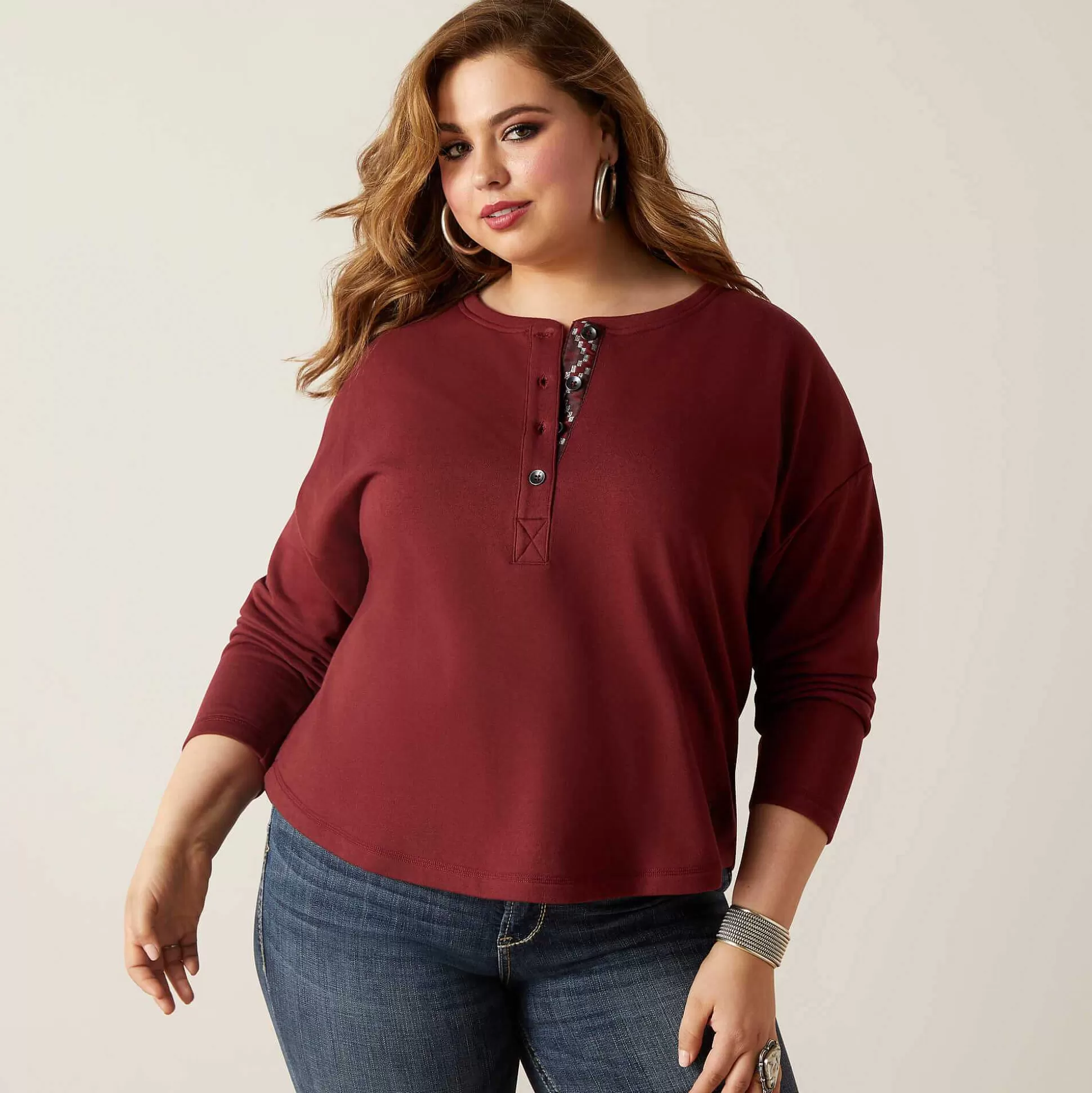 ariat T-Shirts & Tops*Terry Henley Sweatshirt