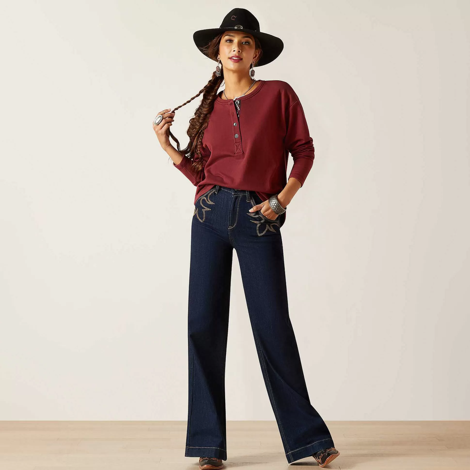 ariat T-Shirts & Tops*Terry Henley Sweatshirt