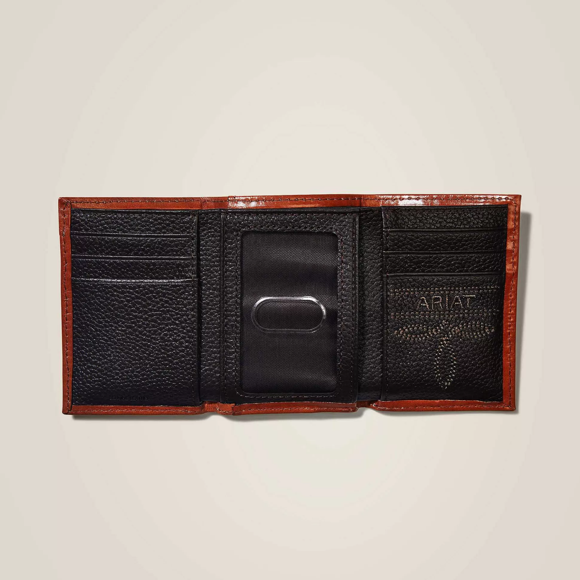 ariat Bags & Wallets*Trifold Wallet Basketweave Calf Hair