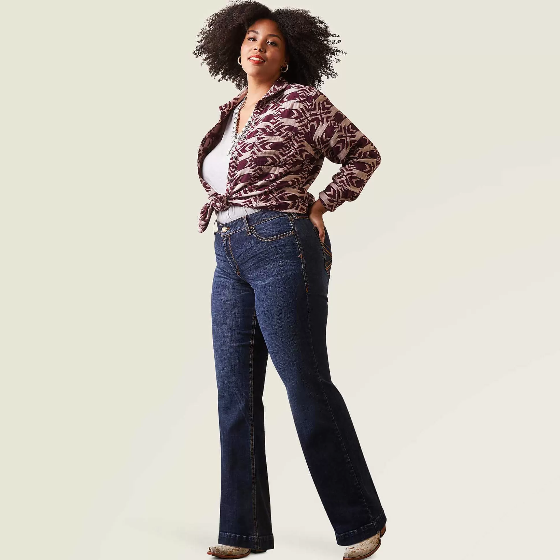 ariat Denim*Trouser Mid Rise Lexie Wide Leg Jean
