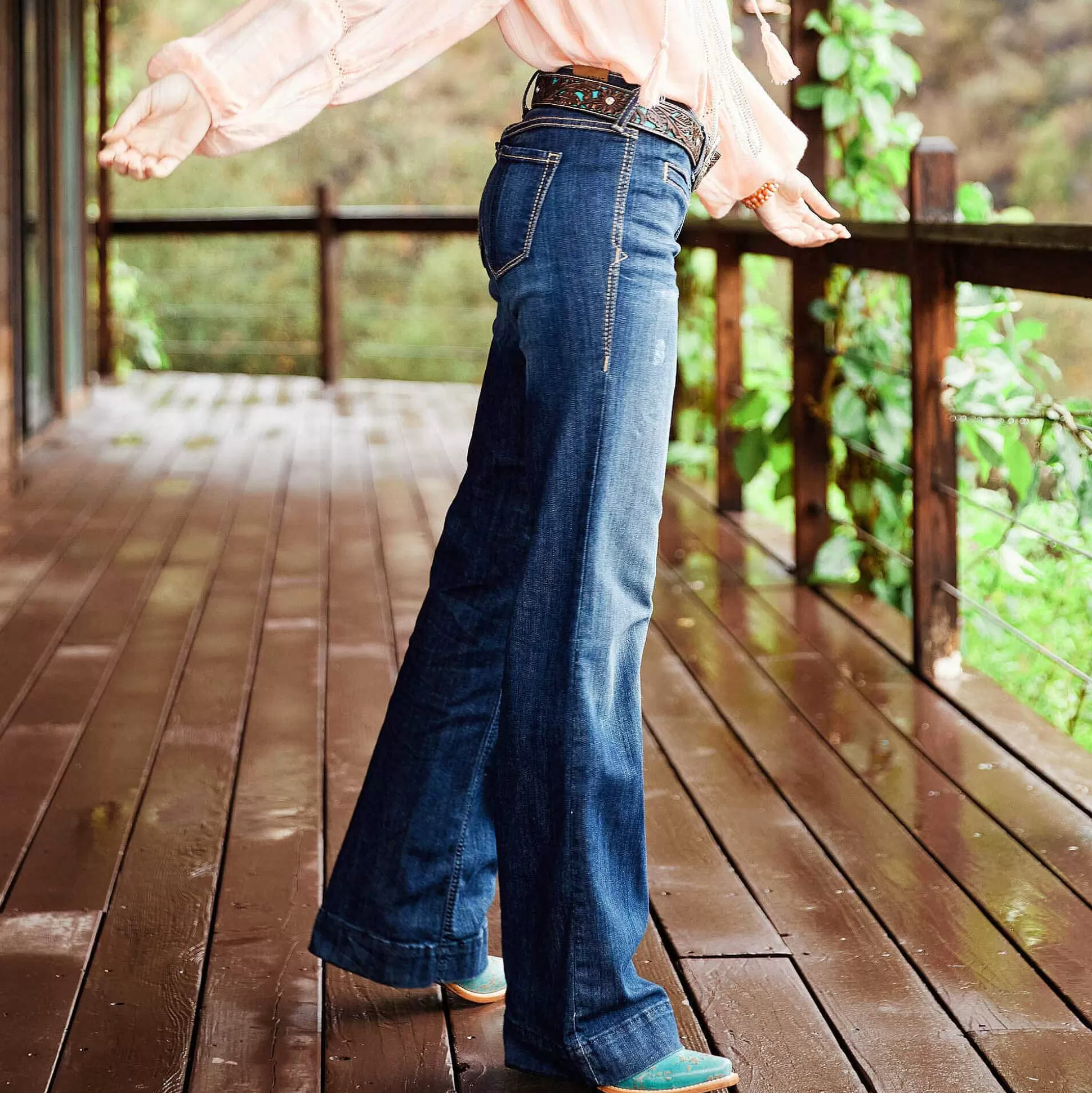 ariat Denim*Trouser Mid Rise Stretch Lucy Wide Leg Jean