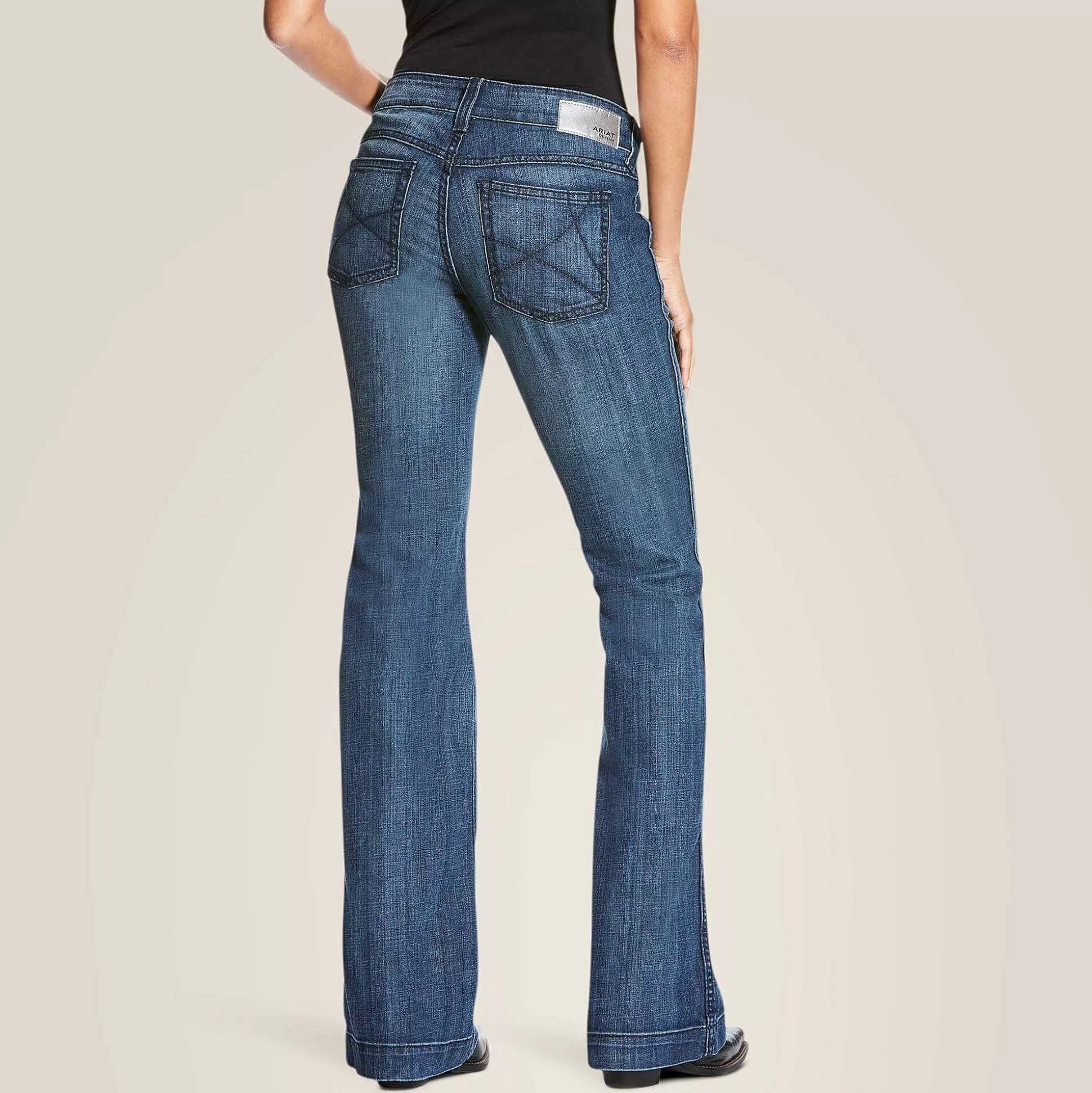 ariat Denim*Trouser Mid Rise Stretch Outseam Ella Wide Leg Jean