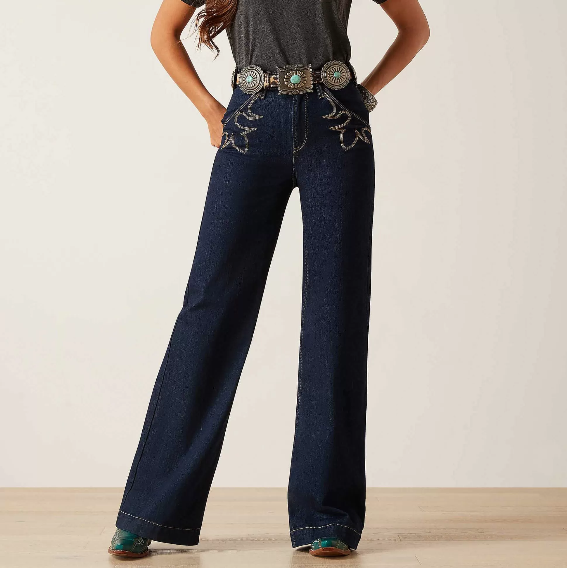 ariat Denim*Ultra High Rise Western Wide Jean