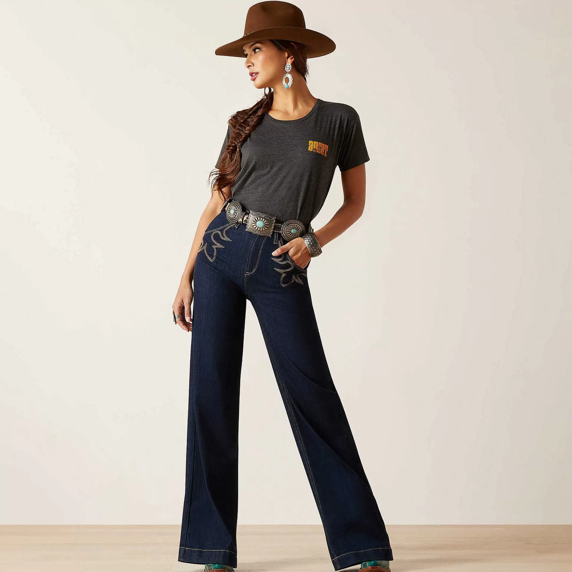 ariat Denim*Ultra High Rise Western Wide Jean